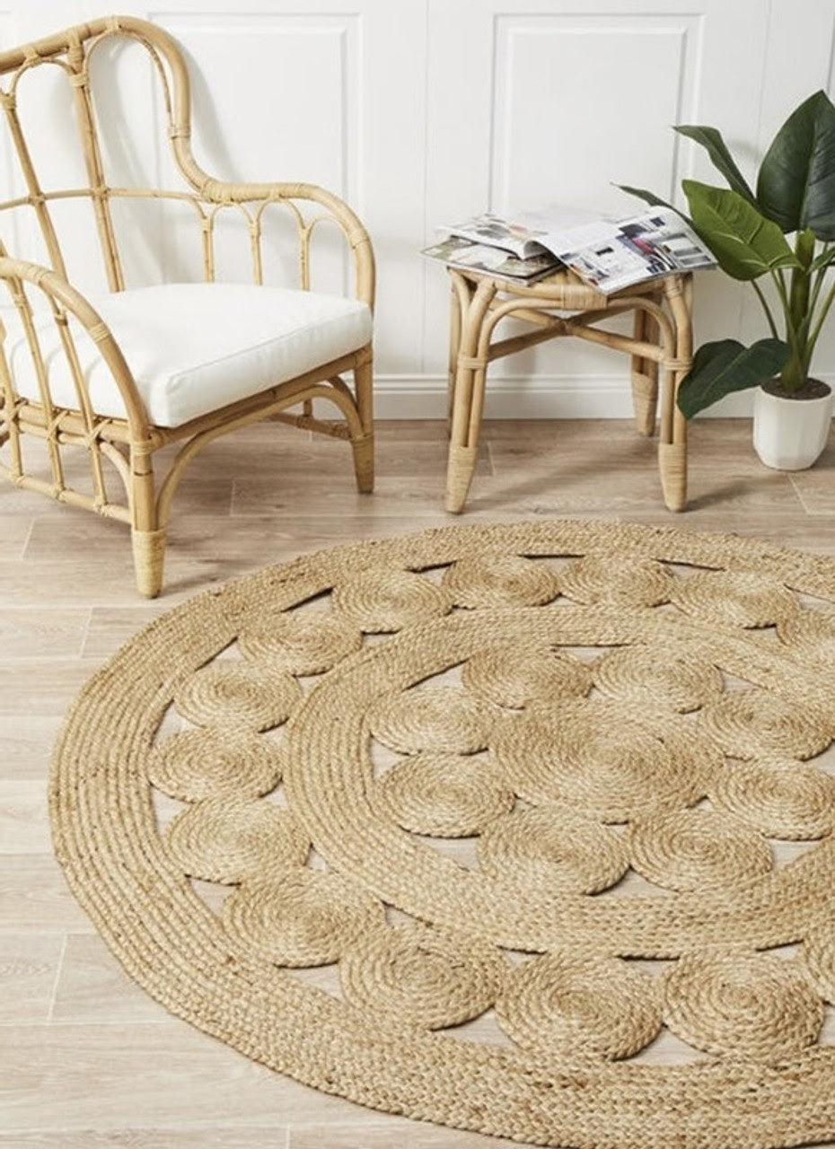 Round Boho Charm Farmhouse Jute Rug - Image 5