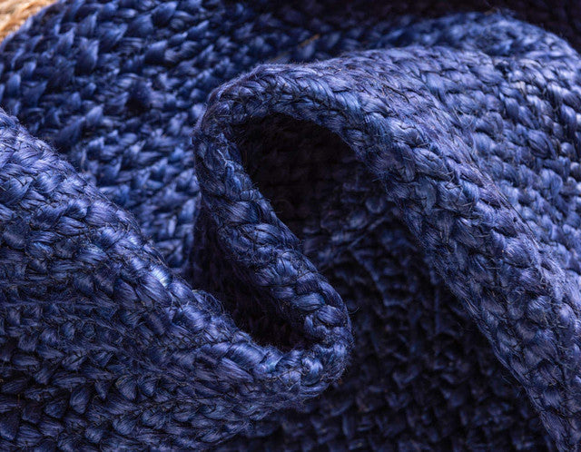 Braided Design Natural Brown Rings Jute Rug - Image 7