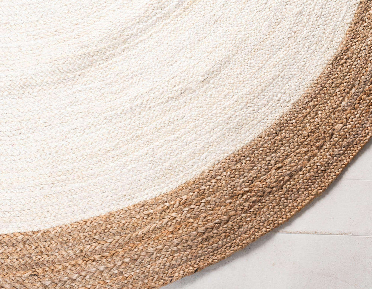 Natural Yarn - Round Rustic Vintage Beige Braided Jute Rug - Image 3