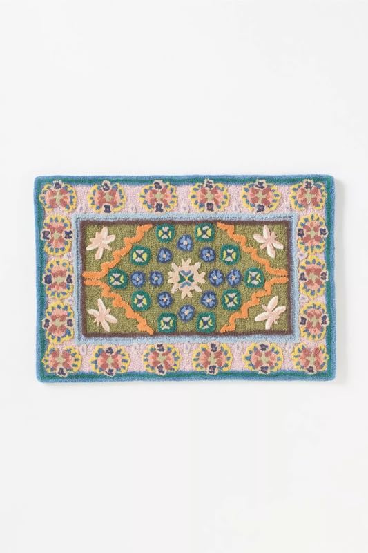 Hand-Tufted Area Rug Floral Design Wool Rug Soft & Durable Carpet for Living Room, Bedroom Dining Room Kitchen & Entryway - Image 5