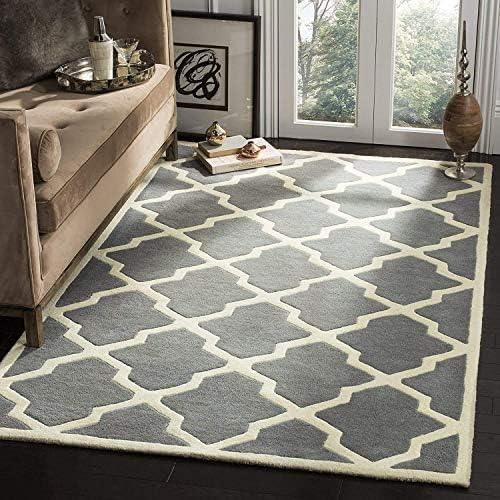 Grey and Ivory Geometric Pattern Rug