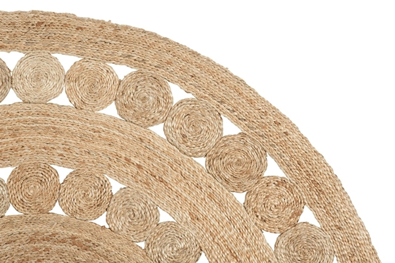 Round Boho Charm Farmhouse Jute Rug - Image 3