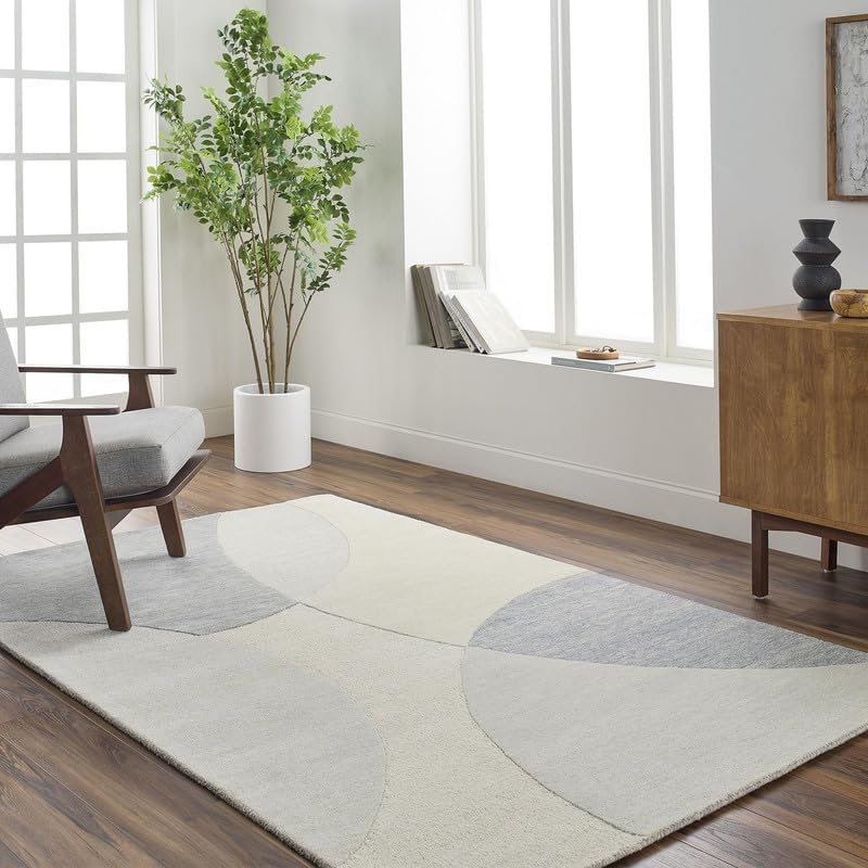 Circles Design Modern Rug (Grey) - Image 2