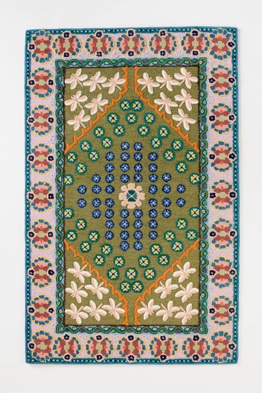 Hand-Tufted Area Rug Floral Design Wool Rug Soft & Durable Carpet for Living Room, Bedroom Dining Room Kitchen & Entryway - Image 3