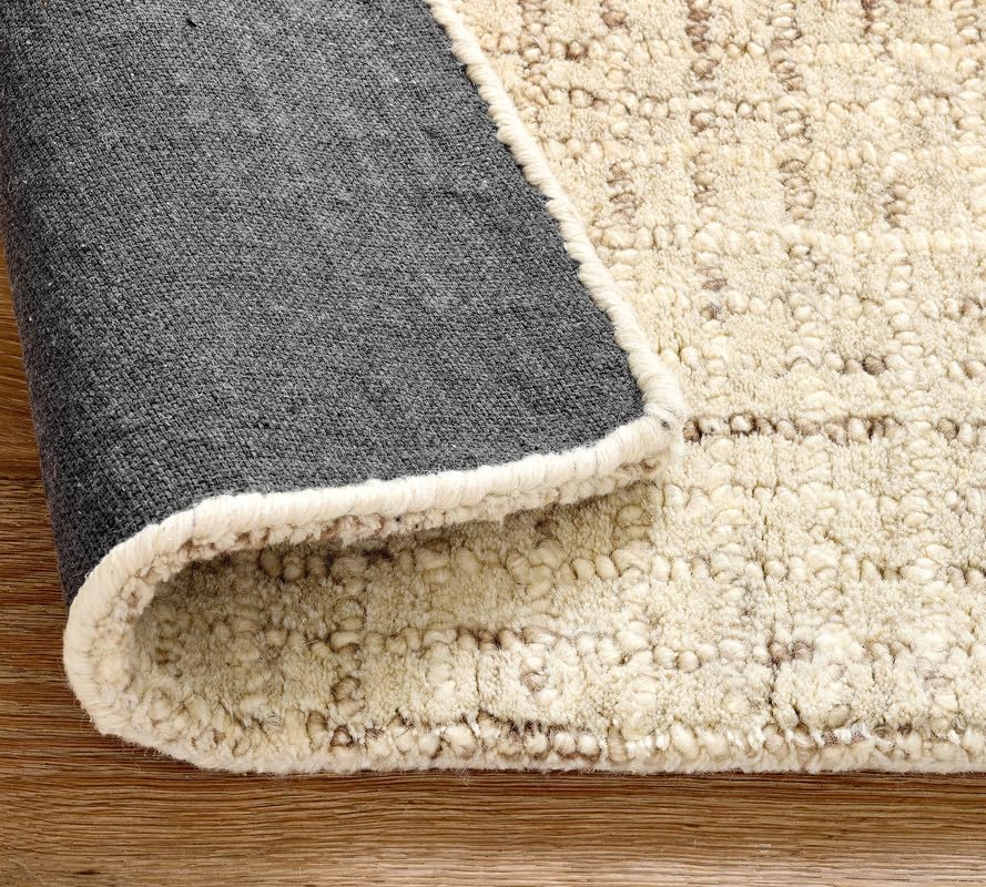 Rectangular Ribbed Textured Medium Pile Cross Design Abstract Rug - Image 8
