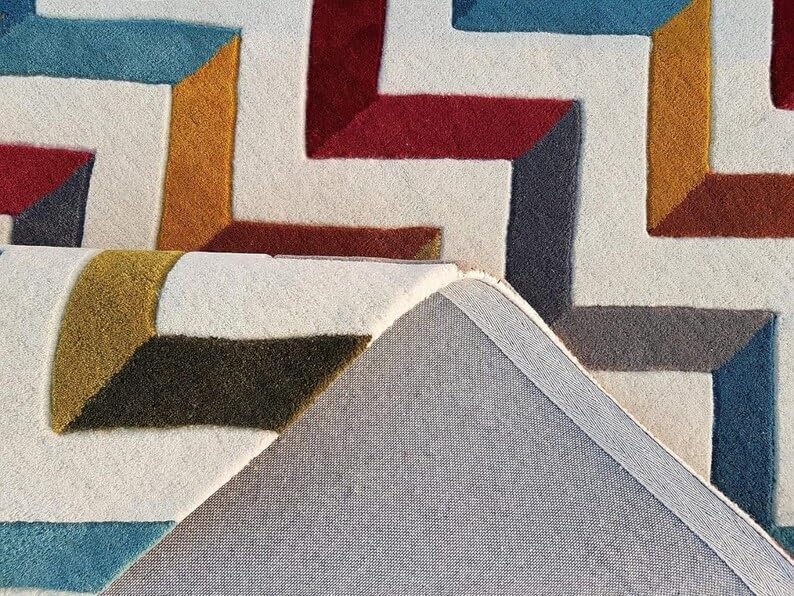 Multi Color Lines Design Modern Rug - Image 4