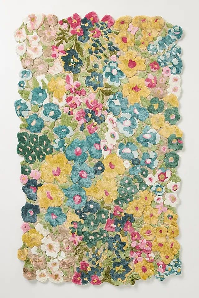 Flower Garden Design Floral Rug