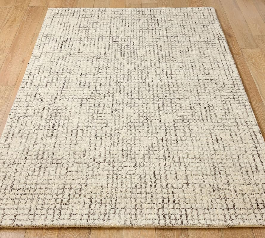 Rectangular Ribbed Textured Medium Pile Cross Design Abstract Rug - Image 2