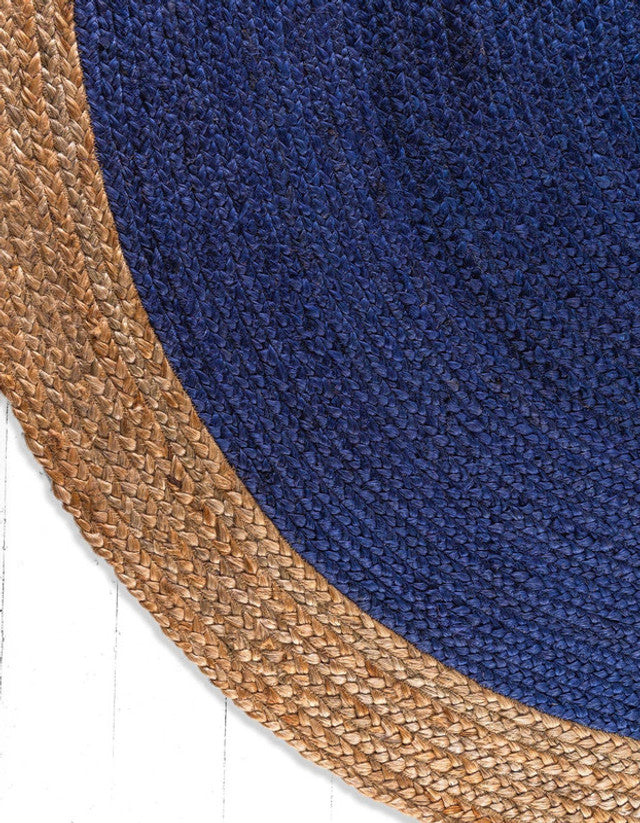 Braided Design Natural Brown Rings Jute Rug - Image 3