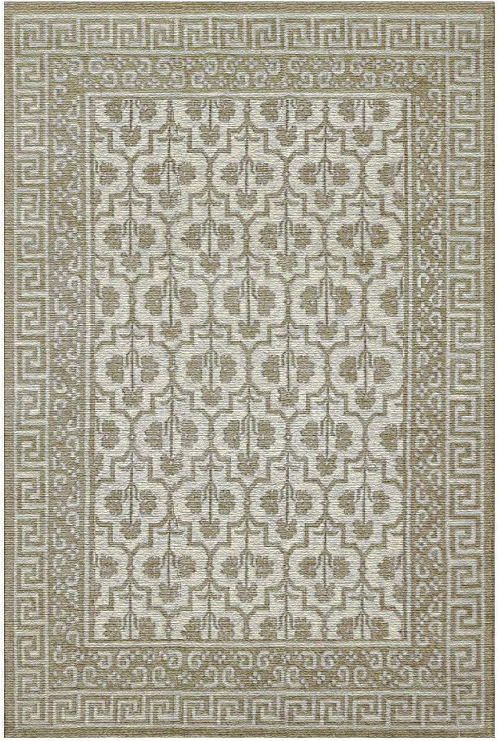 Flower Printed Rectangular Floral Rug