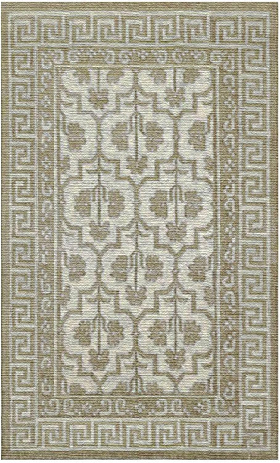 Flower Printed Rectangular Floral Rug - Image 2