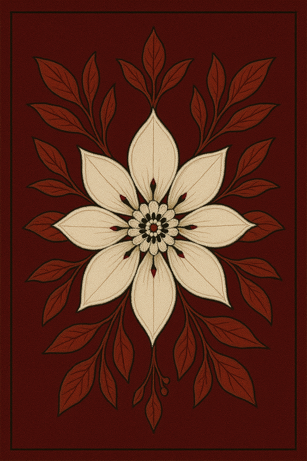 Hand-Tufted Brown Floral Print Wool Rug Soft Carpet Rugs , Living Room rugs