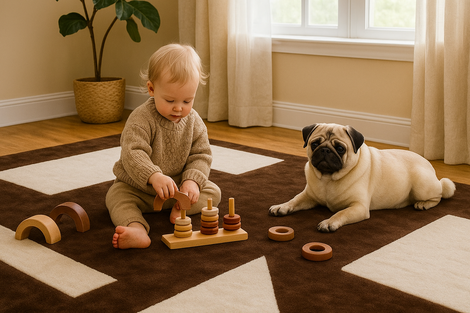 Frings NZ Wool Rug Soft Carpet for Living Room, Hand Tufted Rug - Image 5