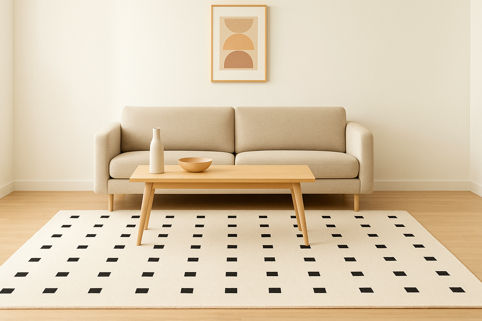 Atlas Beige and Black NZ Wool & Silk Rug Soft Caarpet rugs living room - Image 2