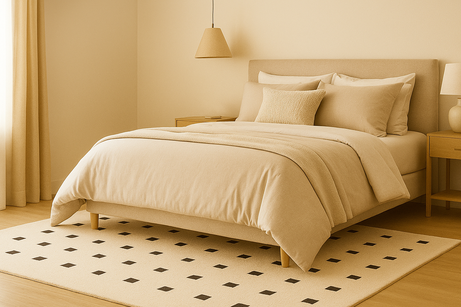 Atlas Beige and Black NZ Wool & Silk Rug Soft Caarpet rugs living room - Image 7