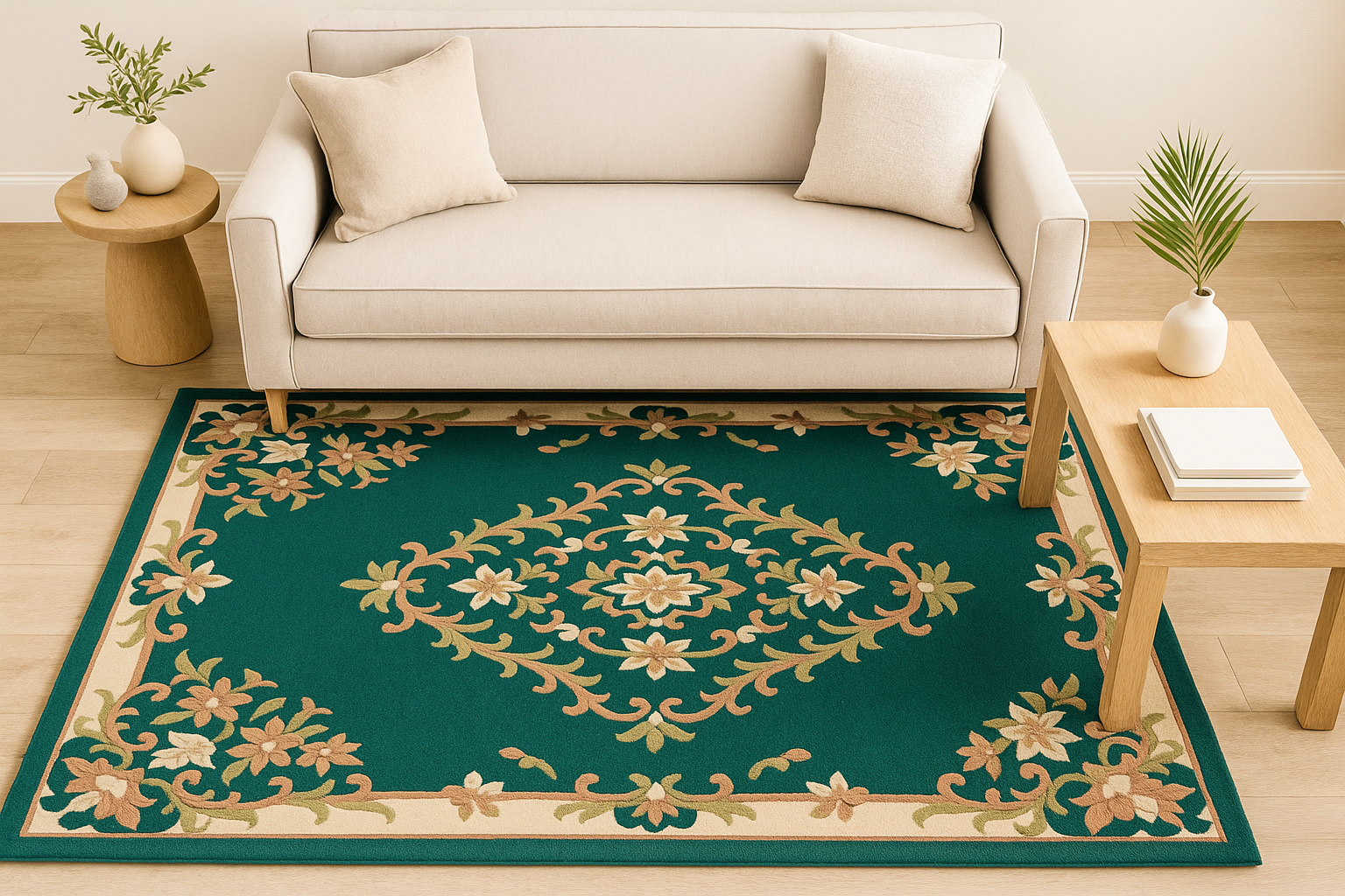Traditional Hand Tufted Woolen Rug Soft Carpet for Living Room - Image 7