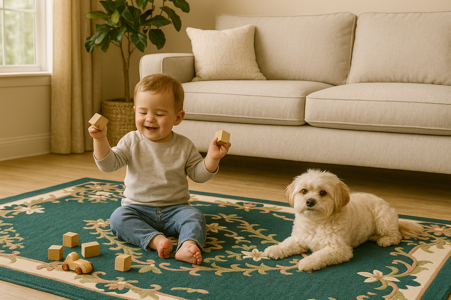 Traditional Hand Tufted Woolen Rug Soft Carpet for Living Room - Image 3