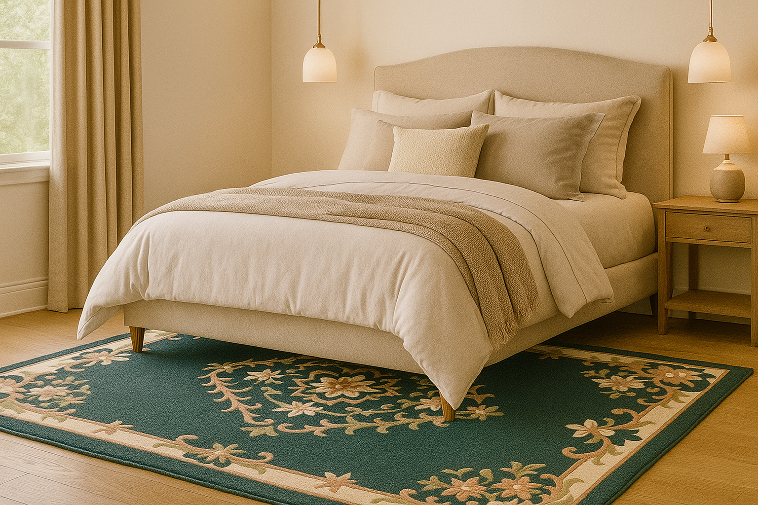 Traditional Hand Tufted Woolen Rug Soft Carpet for Living Room - Image 4