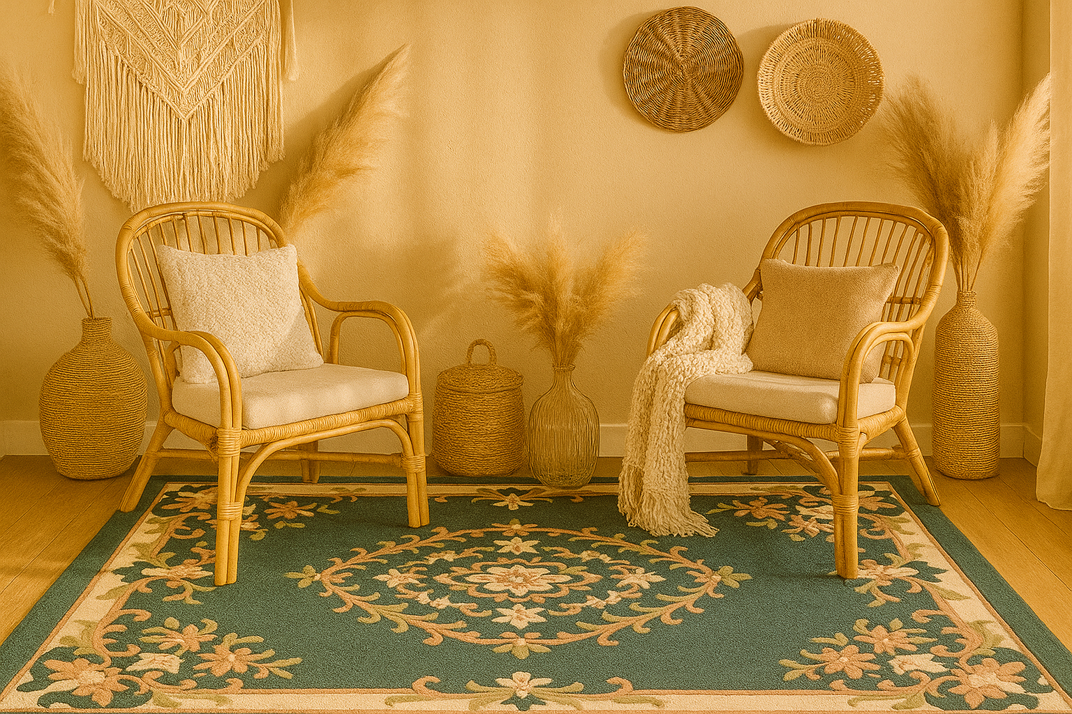 Traditional Hand Tufted Woolen Rug Soft Carpet for Living Room - Image 6