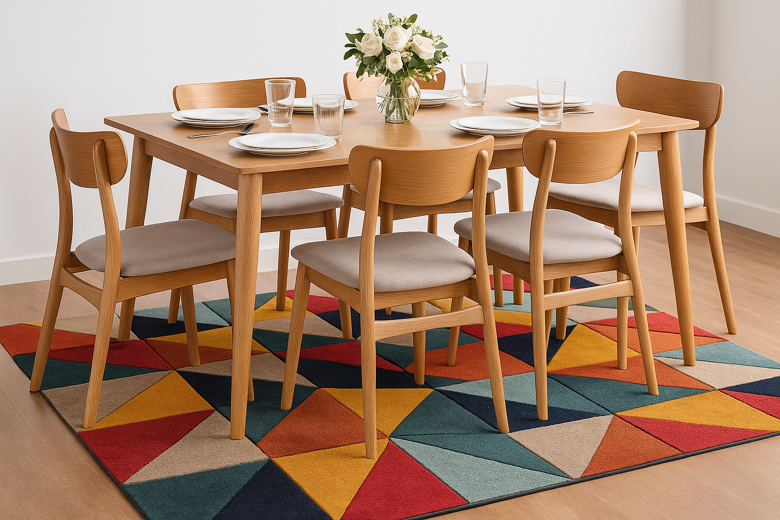 Woolen Carpet for Your Home Embossed Handmade Export Quality Wool Rug Soft Carpet Tuffted Pure Woollen Thick Geometrical Carpet for Living Room, - Image 4