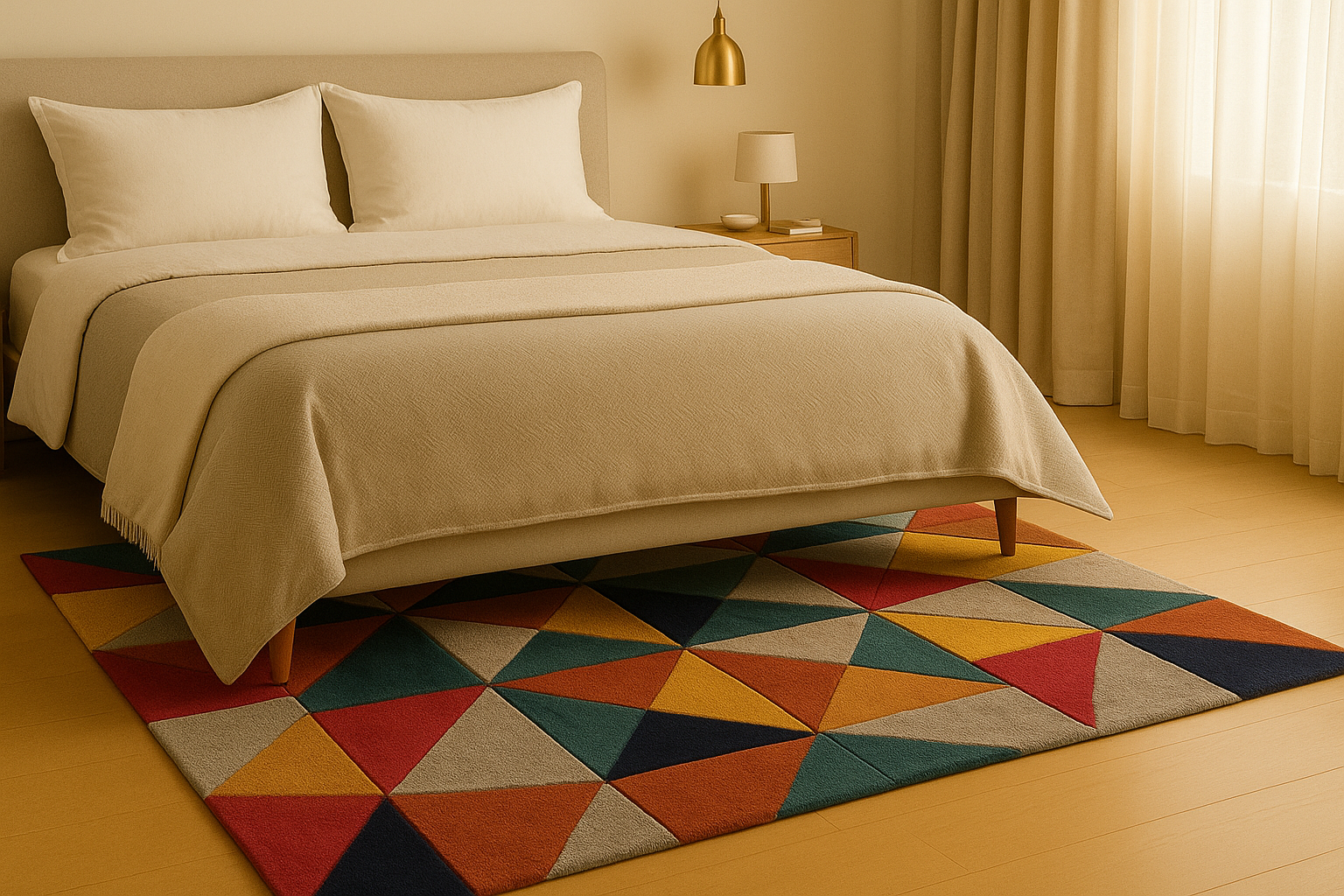 Woolen Carpet for Your Home Embossed Handmade Export Quality Wool Rug Soft Carpet Tuffted Pure Woollen Thick Geometrical Carpet for Living Room, - Image 2