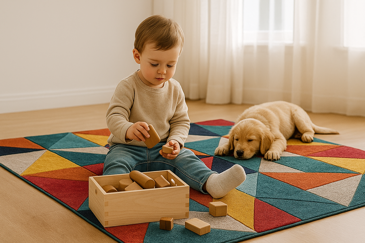 Woolen Carpet for Your Home Embossed Handmade Export Quality Wool Rug Soft Carpet Tuffted Pure Woollen Thick Geometrical Carpet for Living Room, - Image 3