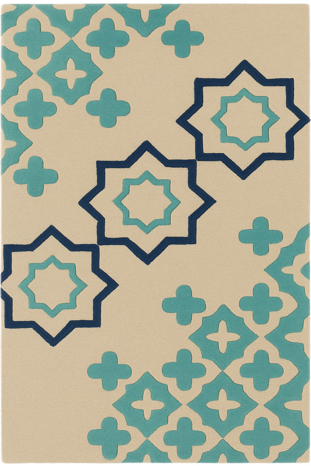 Modern Geomatric Wool Rug Soft Carpet Hand Tufted Light Taupe Rug - Image 7