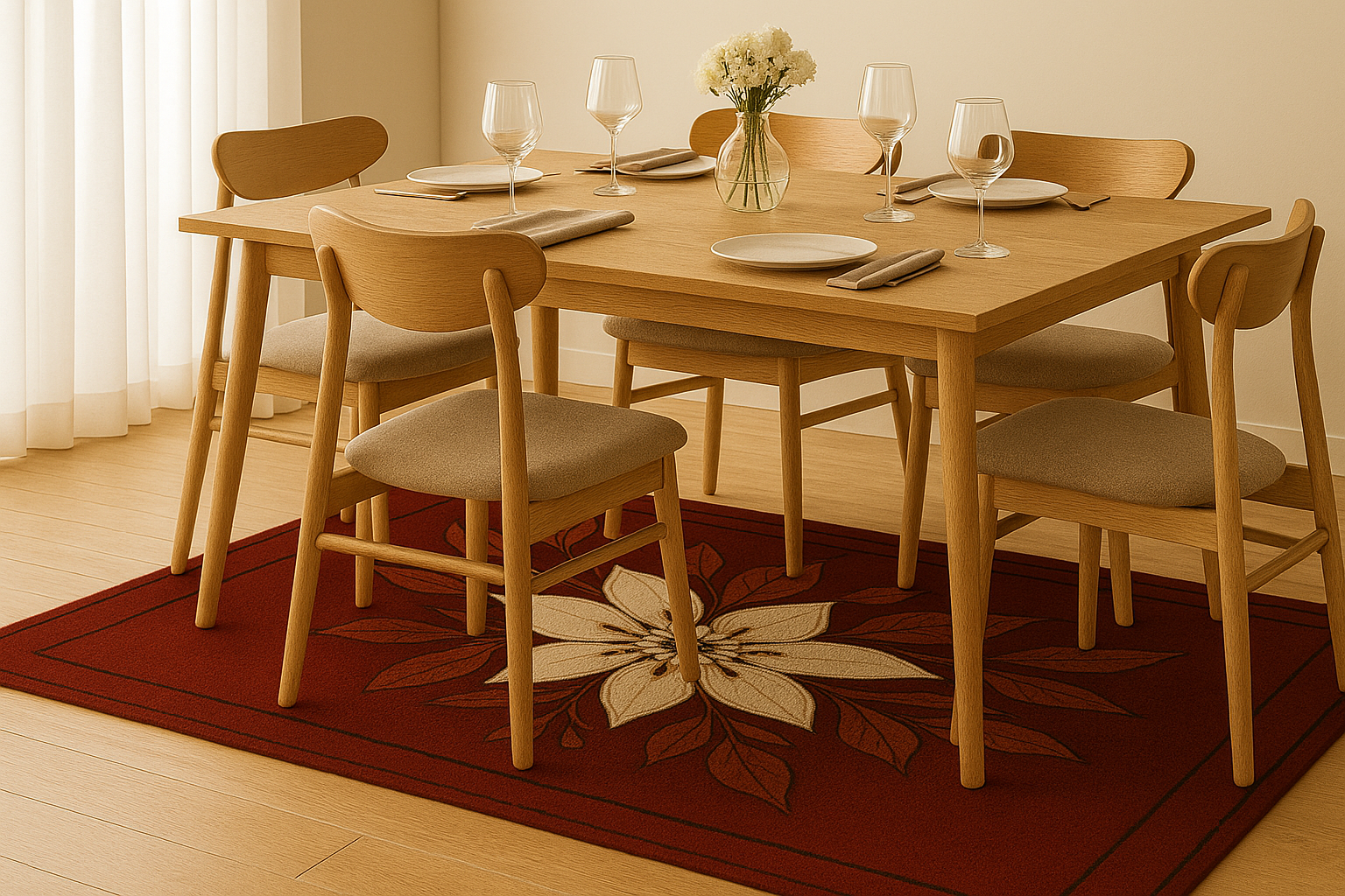 Hand-Tufted Brown Floral Print Wool Rug Soft Carpet Rugs , Living Room rugs - Image 6