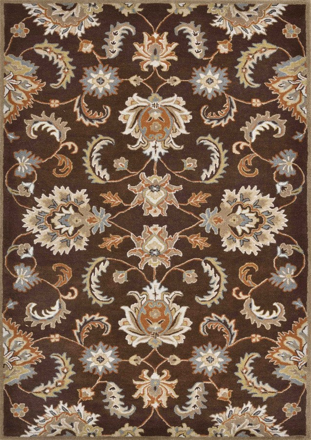 Hand-Tufted CASTEL CST- Wool Rug Soft Carpet DARK BROWN