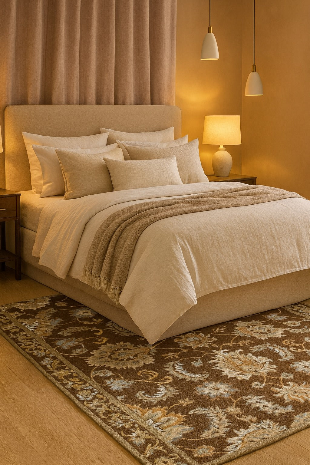 Hand-Tufted CASTEL CST- Wool Rug Soft Carpet DARK BROWN - Image 3