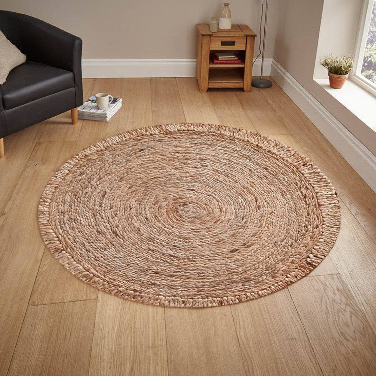 Round Indoor Natural Jute Rug - Image 2