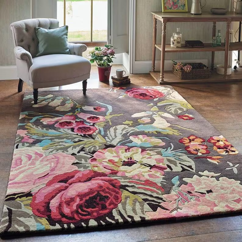 Rose Contemporary Floral Rug