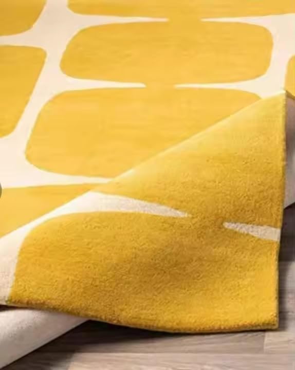 Contemporary Abstract Geometric Design Modern Rug (Yellow) - Image 5