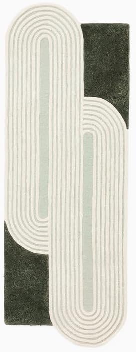 Irregular Shape Green and White Runner - Image 5