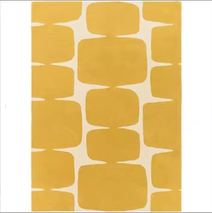 Contemporary Abstract Geometric Design Modern Rug (Yellow) - Image 3