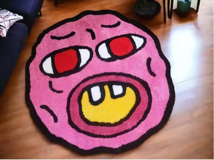 Takashi Murakami Smiley Flower Design Rug - Image 12