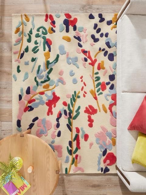 Floral Multicolor Rectangle Rug