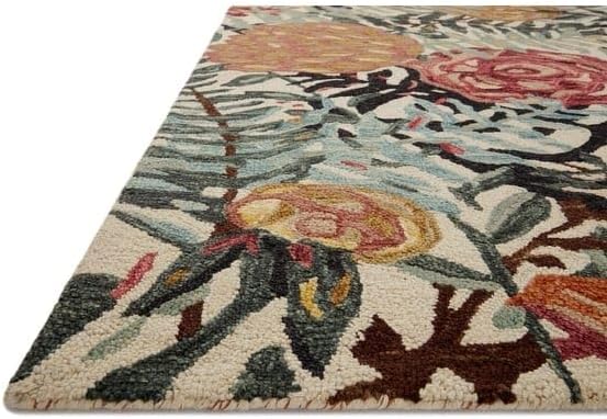 ODETTE RUGS Handmade Floral Area Rug Elegant Wool Flower Garden Design Rug Thick Durable Carpet for Entryways Living Room Bedroom Dining Room - Image 5