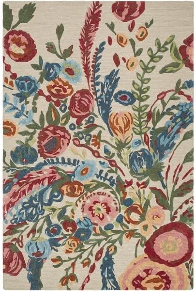 ODETTE RUGS Handmade Floral Area Rug Elegant Wool Flower Garden Design Rug Thick Durable Carpet for Entryways Living Room Bedroom Dining Room - Image 17