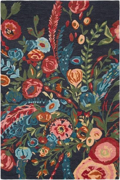 ODETTE RUGS Handmade Floral Area Rug Elegant Wool Flower Garden Design Rug Thick Durable Carpet for Entryways Living Room Bedroom Dining Room - Image 11