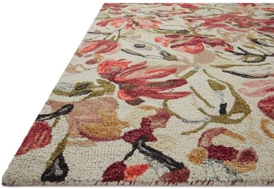 ODETTE RUGS Handmade Floral Area Rug Elegant Wool Flower Garden Design Rug Thick Durable Carpet for Entryways Living Room Bedroom Dining Room - Image 25