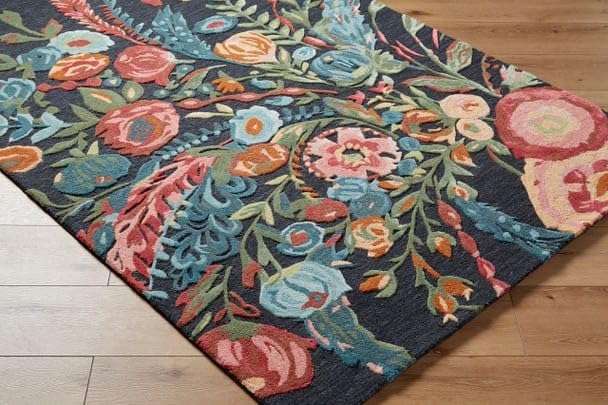 ODETTE RUGS Handmade Floral Area Rug Elegant Wool Flower Garden Design Rug Thick Durable Carpet for Entryways Living Room Bedroom Dining Room - Image 13