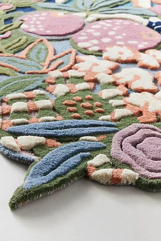 Flower Garden Design Multicolor Floral Area Rug - Image 3