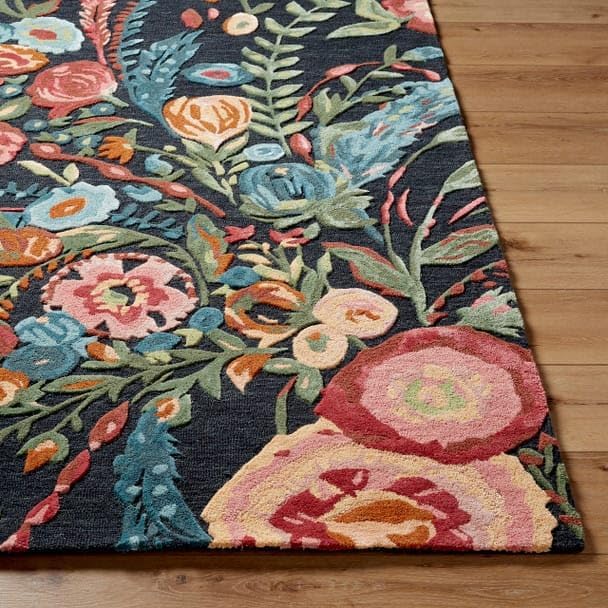 ODETTE RUGS Handmade Floral Area Rug Elegant Wool Flower Garden Design Rug Thick Durable Carpet for Entryways Living Room Bedroom Dining Room - Image 14