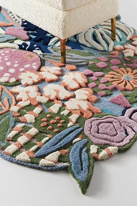 Flower Garden Design Multicolor Floral Area Rug - Image 2