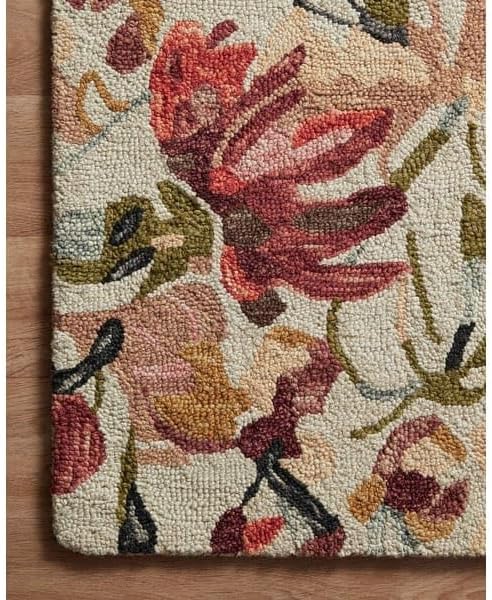 ODETTE RUGS Handmade Floral Area Rug Elegant Wool Flower Garden Design Rug Thick Durable Carpet for Entryways Living Room Bedroom Dining Room - Image 26