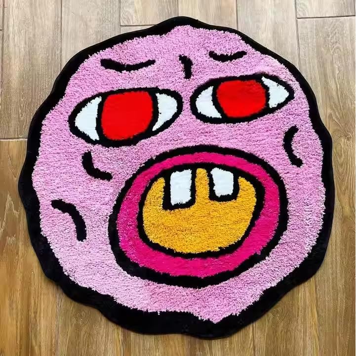 Takashi Murakami Smiley Flower Design Rug - Image 9