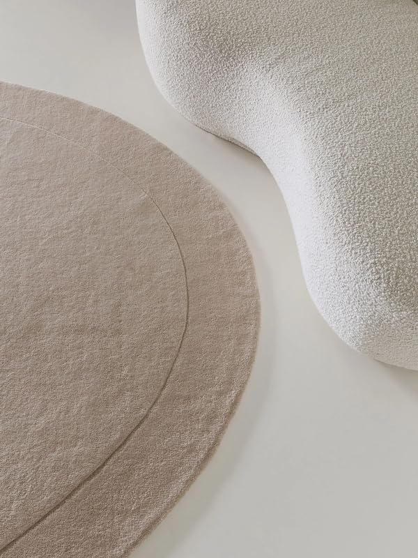 ODETTE RUGS Wool Runner Rug 2x6 Green Handtufed Runner Ideal for High Traffic Areas Living Room Bedroom Hallways (Cream) - Image 12