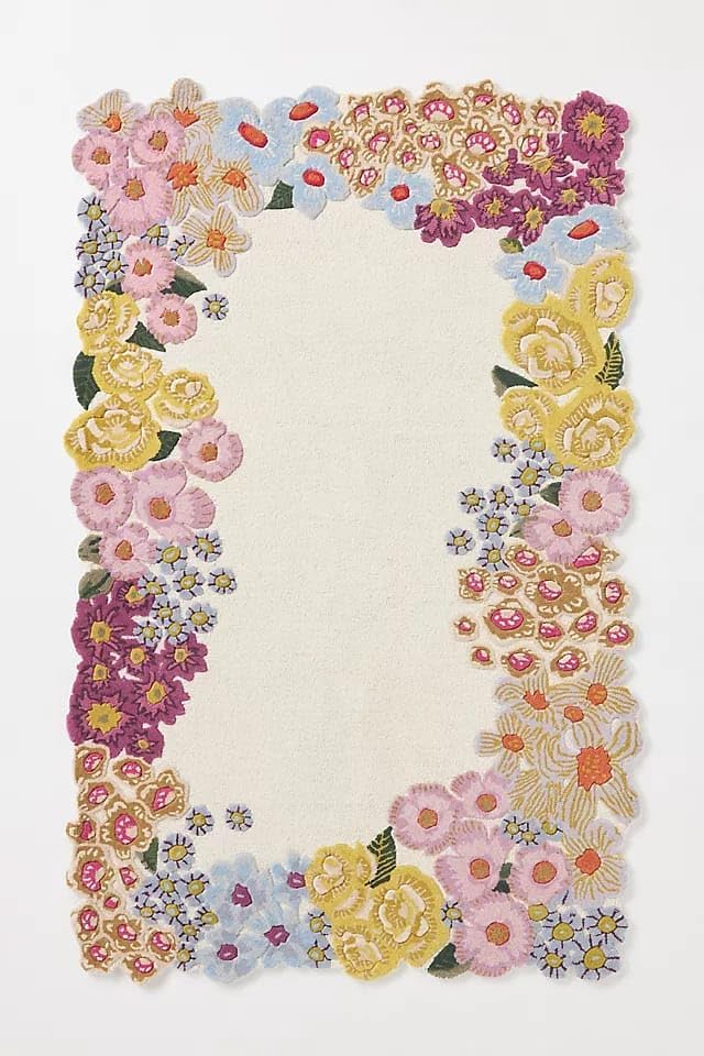 Flower Garden Design Floral Area Rug - Image 14