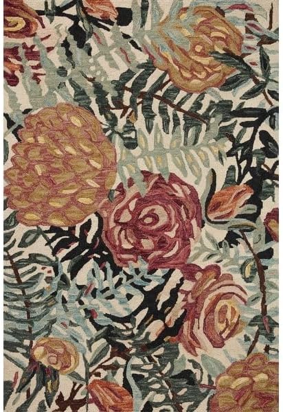 ODETTE RUGS Handmade Floral Area Rug Elegant Wool Flower Garden Design Rug Thick Durable Carpet for Entryways Living Room Bedroom Dining Room - Image 6